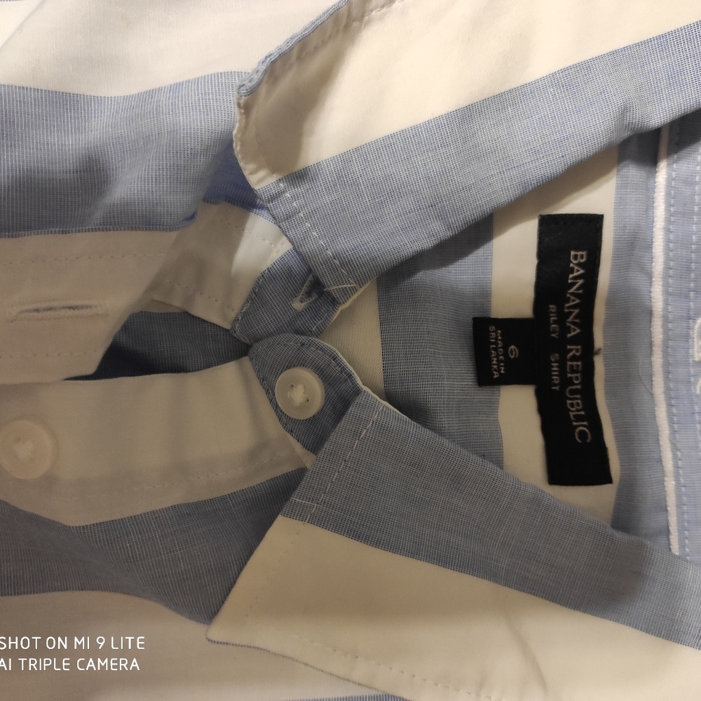 Woman's Banana Republic striped button down, small